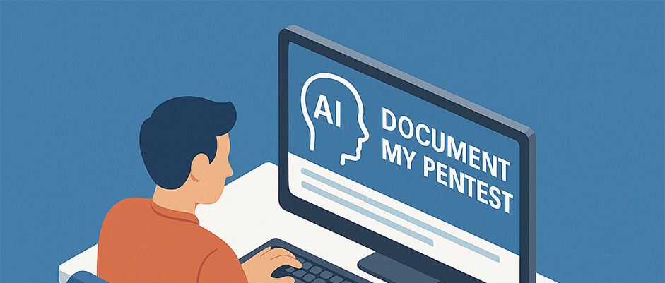 A person sat at a computer with Document My Pentest on the screen