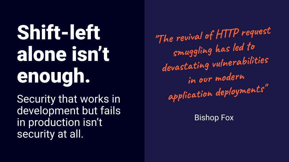 TShift-left alone isn't enough. Security that works in development but fails in production isn't security at all.